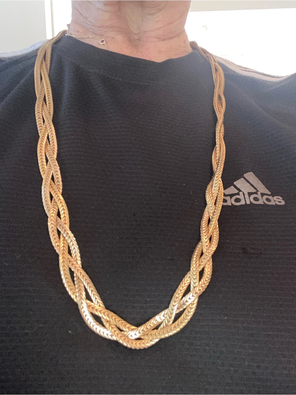 Talbots Gold-Tone Braided Rope Necklace 30" long